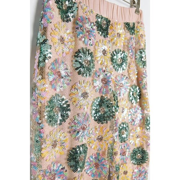 NWT Anthropologie Eva Franco Fernanda in Rose Floral Daisy Sequined Joggers SP - Picture 7 of 7